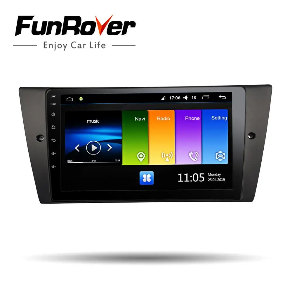 FUNROVER android 9 0 2.5D + IPS 2 din Автомобильный Радио мультимедийный плеер для BMW E90 E91 E92 E93 320