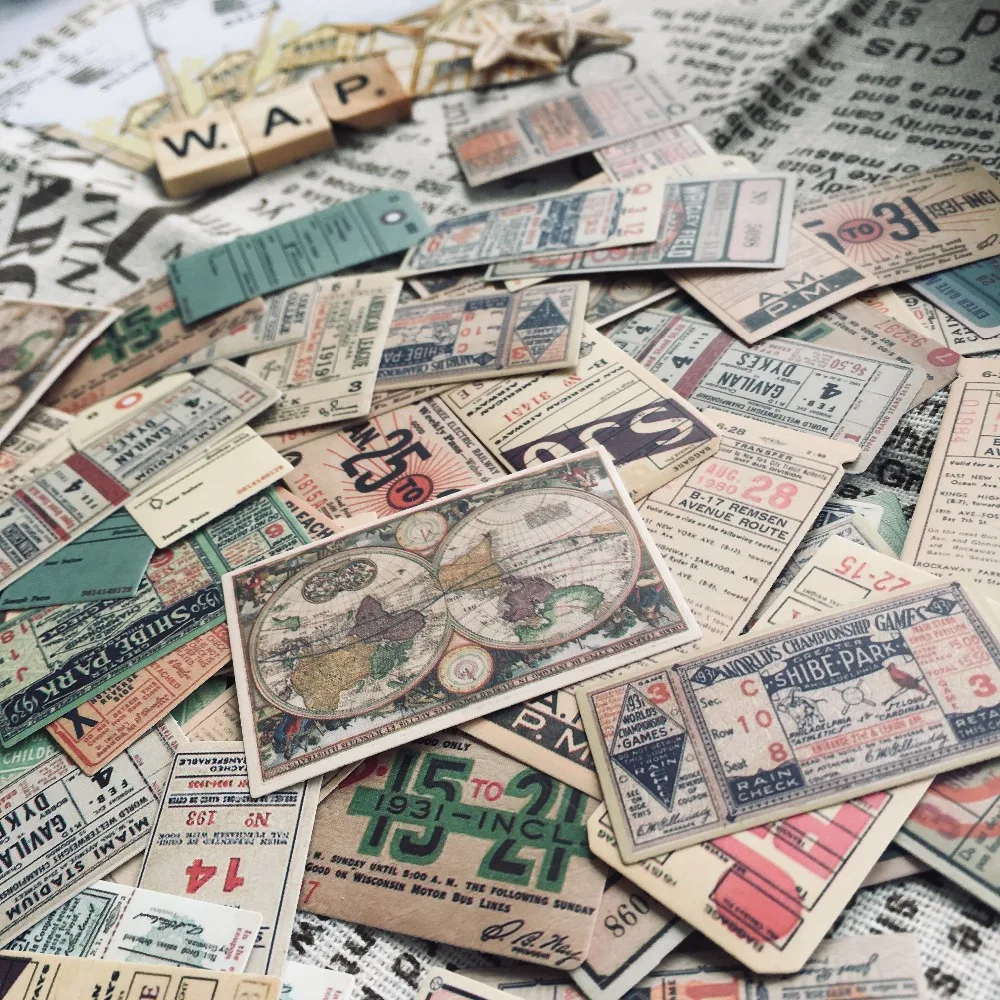 44 шт./лот Tim Holtz стиль винтаж ретро билетов старая бумага Билла Европа карта декоративная наклейка, сделай сам, скрапбукинг планировщик дневник альбом