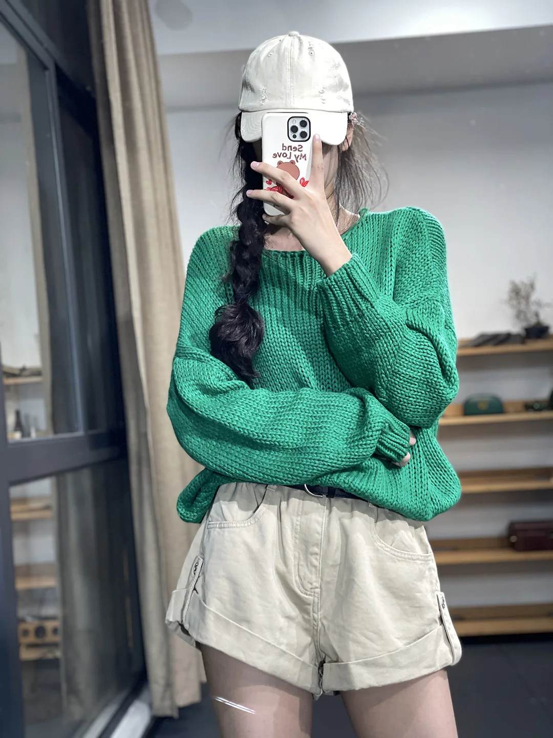 

Пуловер женский осенний однотонный свободного покроя