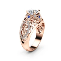real 14k rose gold 1 carats diamond ring women wedding jewelry 14 k rose gold natural gemstone bizuteria jewelry ring girl gift
