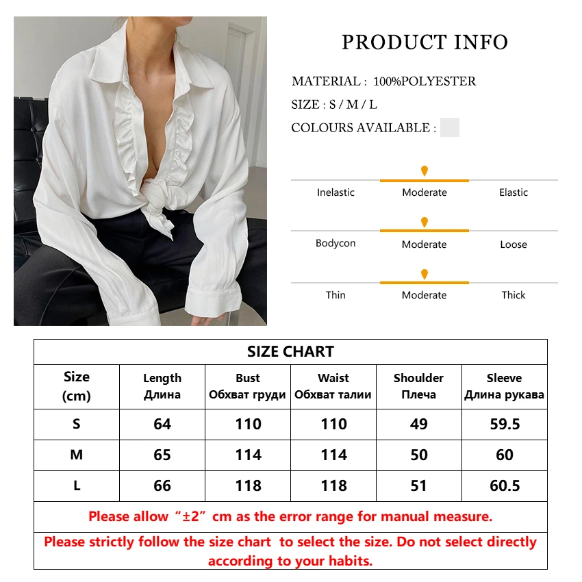 

Clacive Turn-Down Collar Ruffled Vintage England Style Blouses Women Single Breasted Loose White Long Sleeve Shirt Lady Spring
