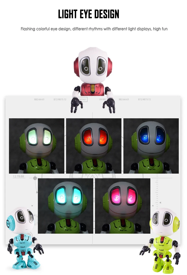 Smart Mini Robot Toys Intelligent Alloy Adjustable Talking for Kids Children Educational Robots LED Video Baby Gifts | Игрушки и хобби