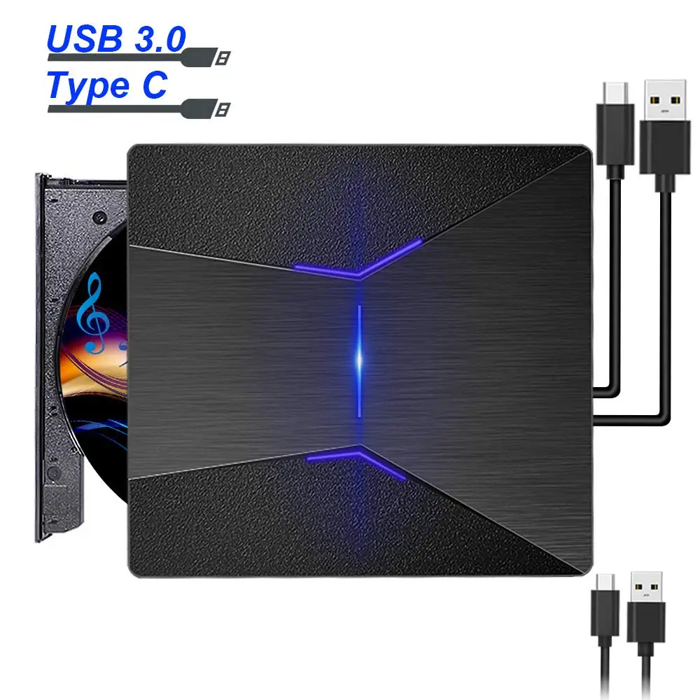 YiYaYo Тип C USB 3,0 DVD привод DVD RW горелка Писатель Rewriter CD rom ридер плеер Внешний привод для портативных ПК Windows Mac OS