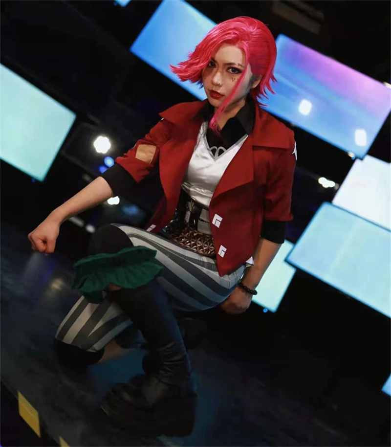 

KIYO-KIYO Anime Cosplays LOL Arcane Vi Cosplay Costume Jacket