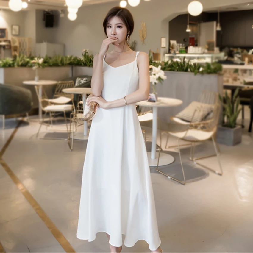 Женское атласное платье-комбинация элегантное черное платье с v-образным вырезом