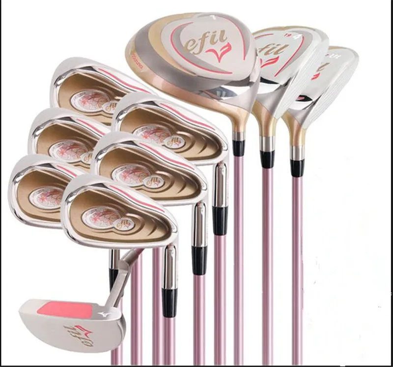 preço Nova Ladies Clássico Efil Júnior E Intermediário Conjunto De Clube De Golfe, Ladies Efil Golf Grafite Eixo L Flex Com Club Head Cover