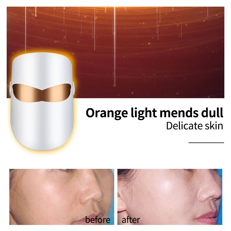 Косметическая светодиодная маска для лица терапия 3 цвета легкий уход за кожей