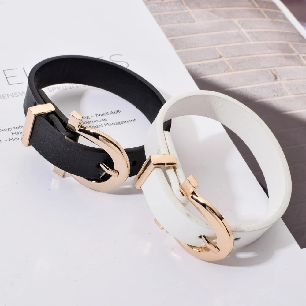 Широкий кожаный браслет с пряжкой в стиле панк для мужчин и женщин широкие