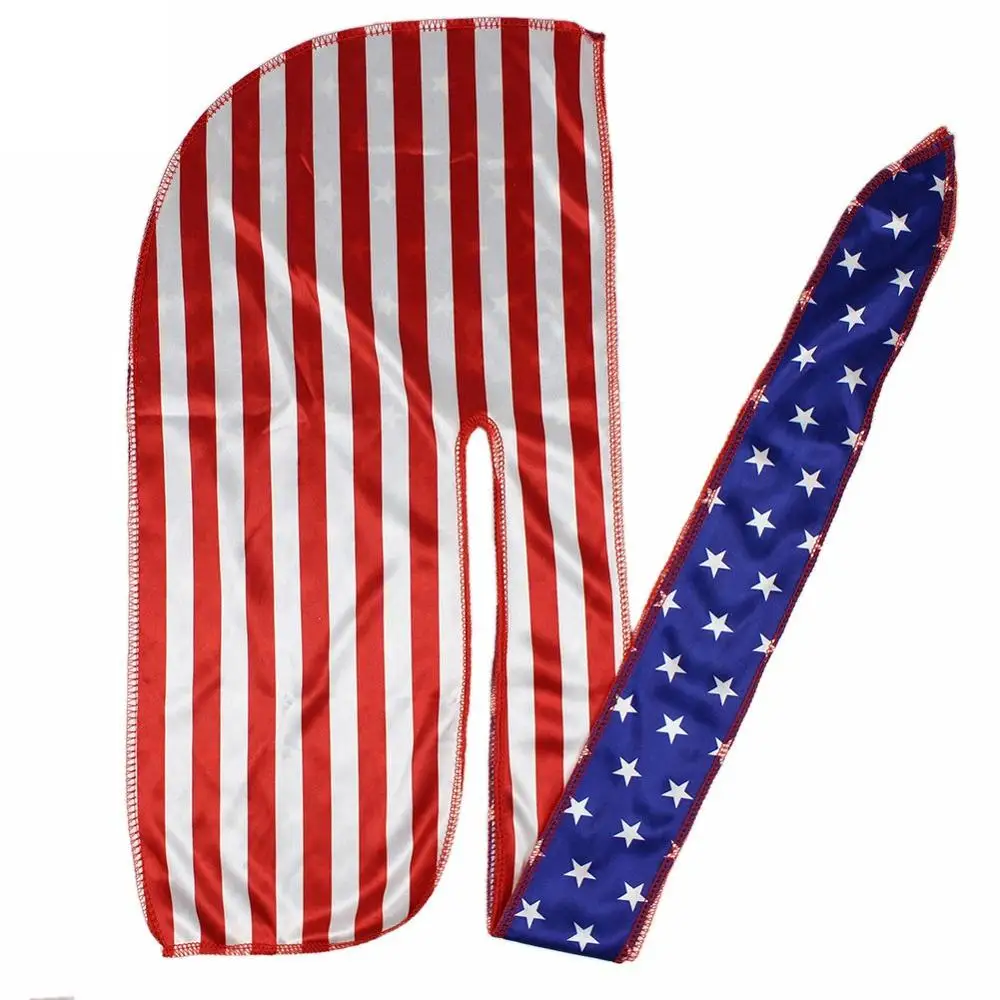 Флаг выполненный в лоскутной технике мужские шелковые банданы для головы Durag с