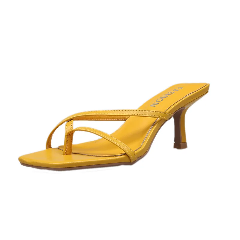 

Shoes Woman 2021 Slippers Heels Luxury Slides Med Rubber Flip Flops Pantofle High Designer Summer Hawaiian New Thin Soft Fashion