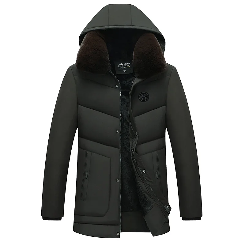 Новинка 2019 мужской зимний пуховик высокое качество пальто с меховым воротником