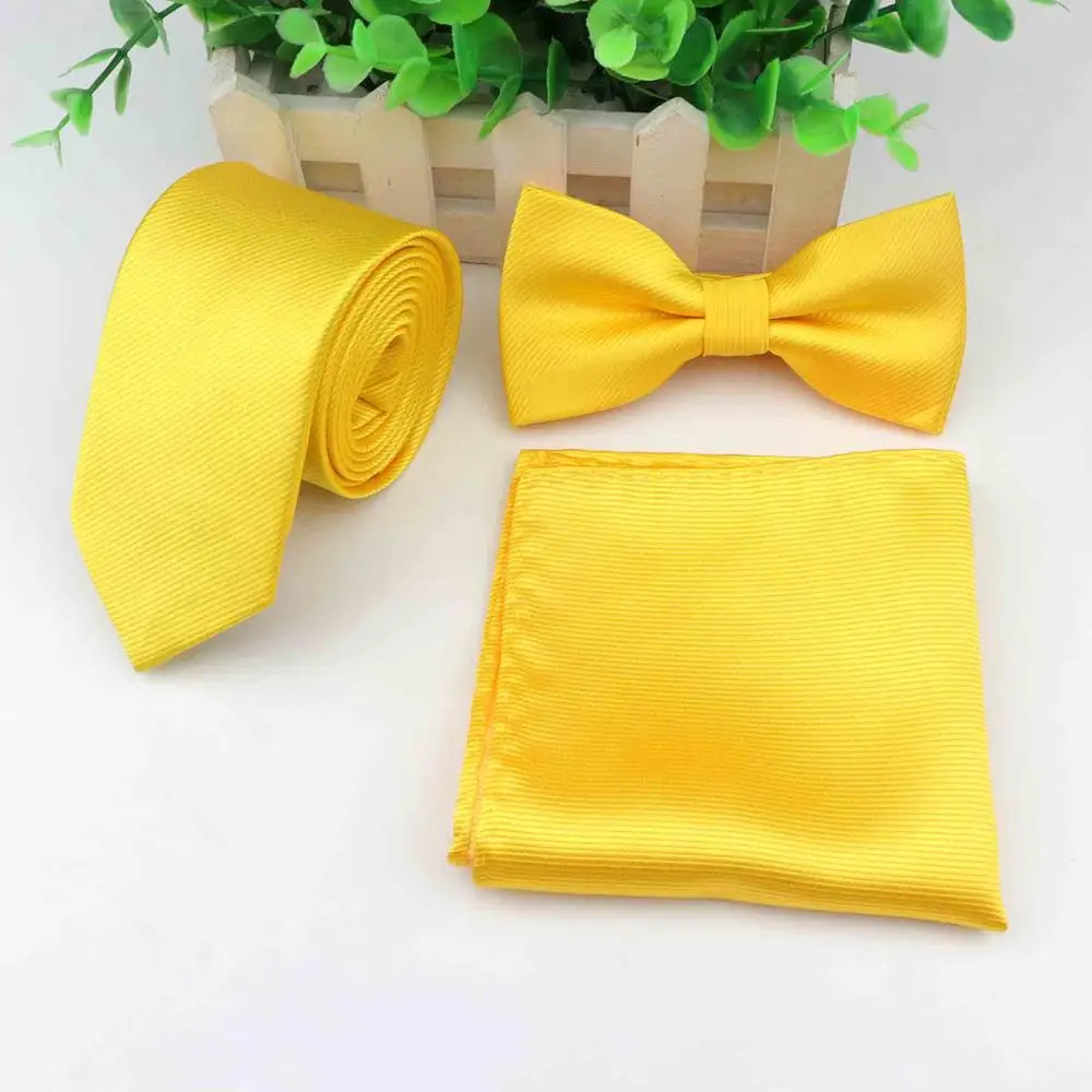 15 Strip Colorful Neck Tie Set For Men Slim Necktie Bowtie Handkerchief Suit Ties Cravat Butterfly Corbatas - Цвет: 15