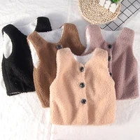 baby girl clothes toddler vest autumn winter boys and girls imitation lamb velvet vest baby outing warm clothes