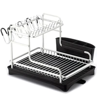 dish drying rack drainer kitchen storage organizers convenience tray plate shelf sink drain aluminum for kitchen convenience