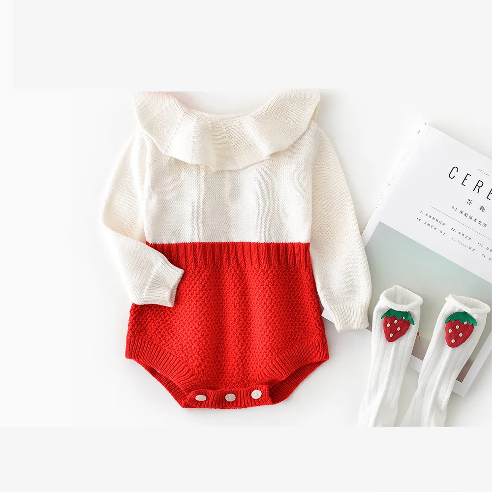 Осень 2019 комбинезон для маленьких девочек с длинными рукавами треугольник (без