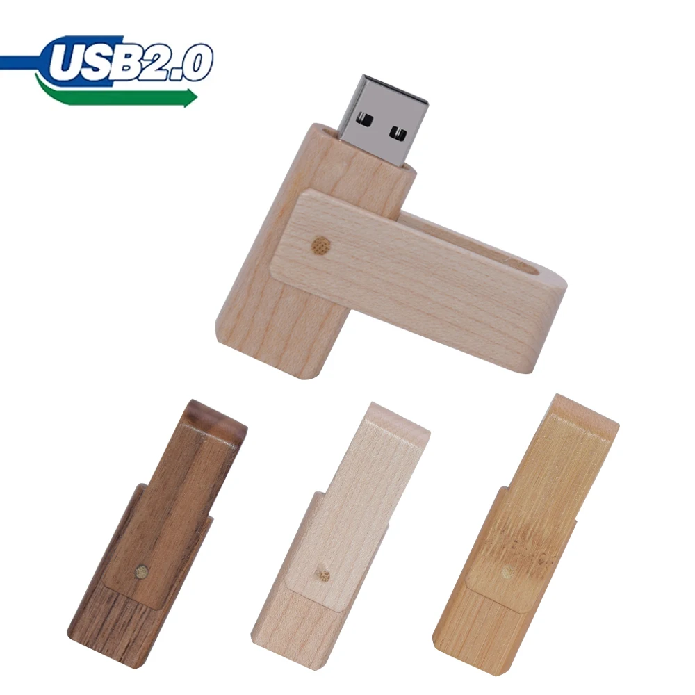 

rotatable wood USB 2.0 Wooden memory Stick usb flash drive pen drive pendrive 4gb 16gb 32GB 64GB 128GB U disk cle usb wedding