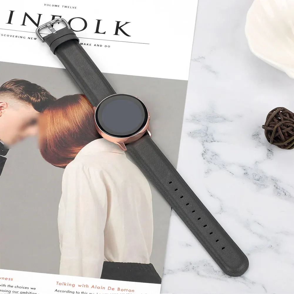 Ремешок кожаный для Samsung Galaxy Watch 46 мм сменный быстросъемный браслет Fossil Q Founder 22
