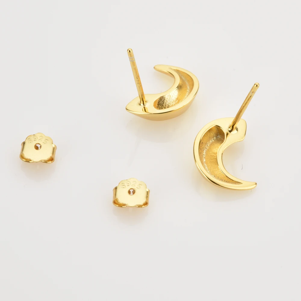 

KIKICHICC 925 Sterling Silver Moon Stud Earring Women Piercing Pendiente Fashion Fine Jewelry 2021 Rock Punk luxury Jewels