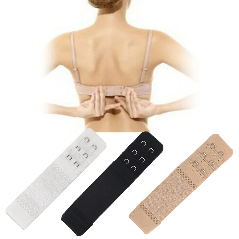 

3pcs Nylon Women's Bra Extender 3 Row Buckle Adjustable Bra Extension Expander Strap Bra Lengthen Hooks Intimates Accessories