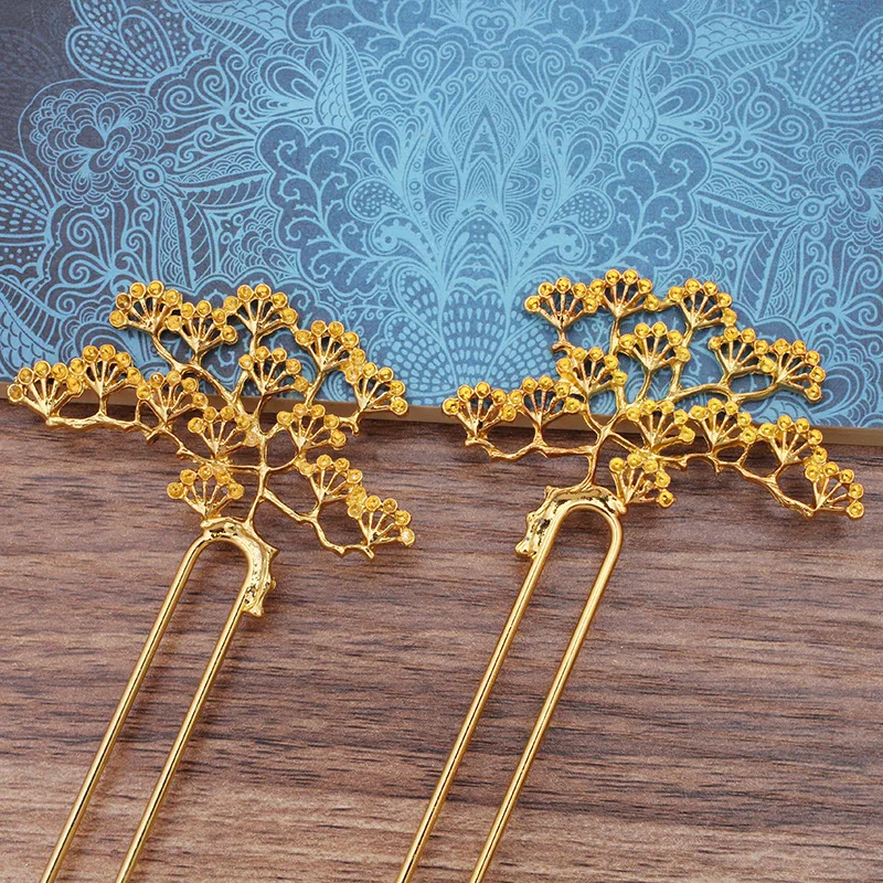 Морская веточка для волос 5 шт. 116*12 мм металлический сплав вилка 65 * 45 основа