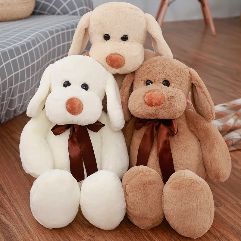 

Cute Plush Puppy Doll Soft Baby Toys Stuffed Animal Dog Toys Cartoon Plush Pillow Ribbon Dogs Kids Playmates Girl Birthday Gift