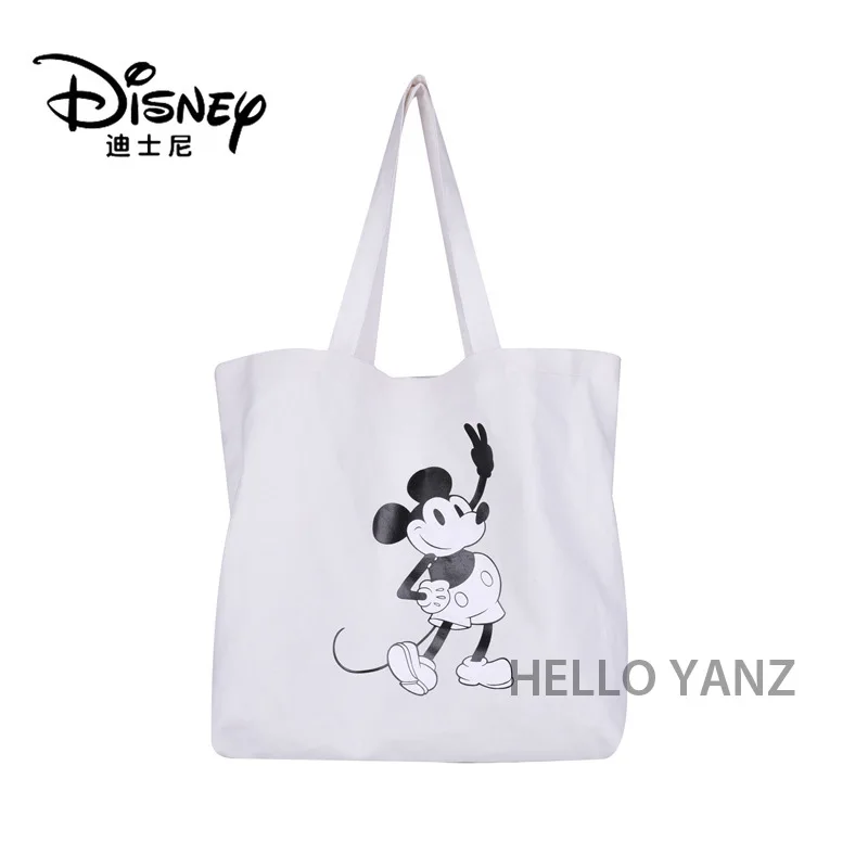 

Disney Academy Wind Mickey All match One Shoulder Canvas Bag Female Student Large capacity Shopping Bag