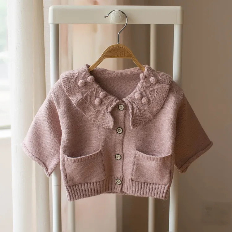 Весенне-осенний Детский свитер для девочек вязаный детский с длинными рукавами