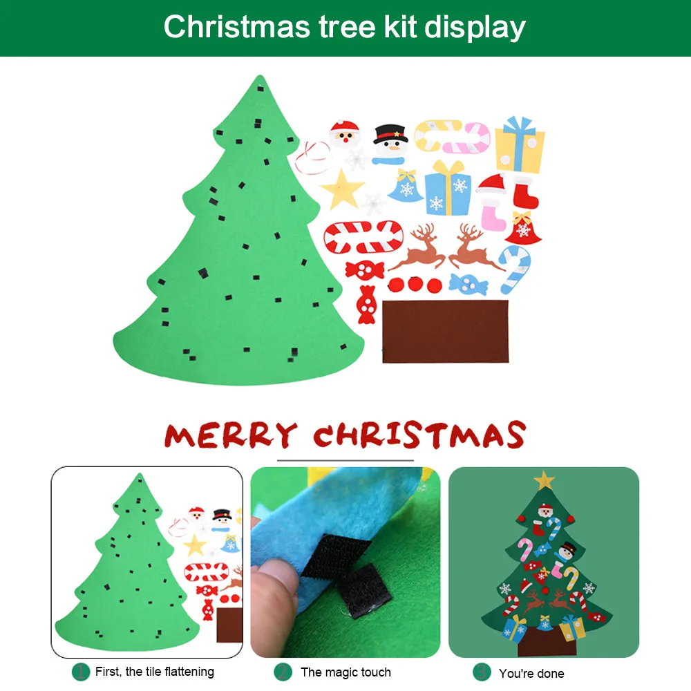 DIY войлок набор рождественской елки с украшениями для детей рождественские