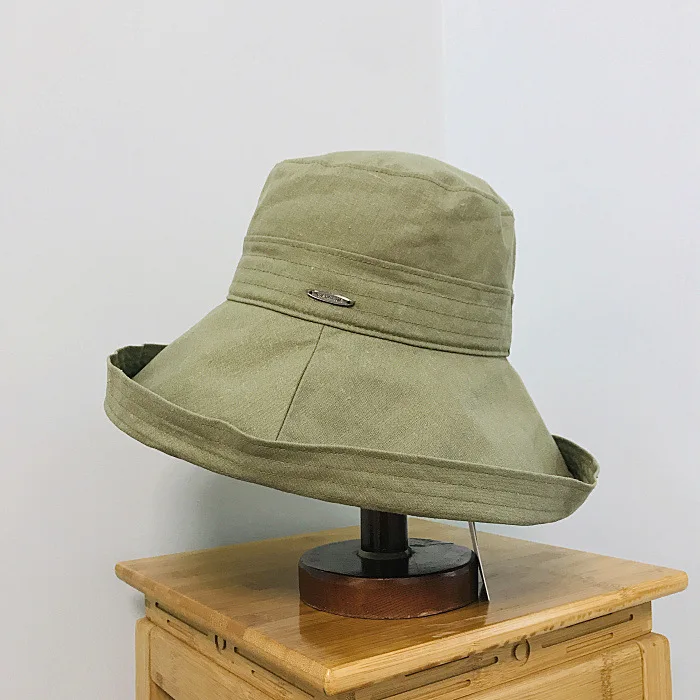 Spring and summer simple foldable retro fisherman hat sunscreen beach basin hat cloth hat