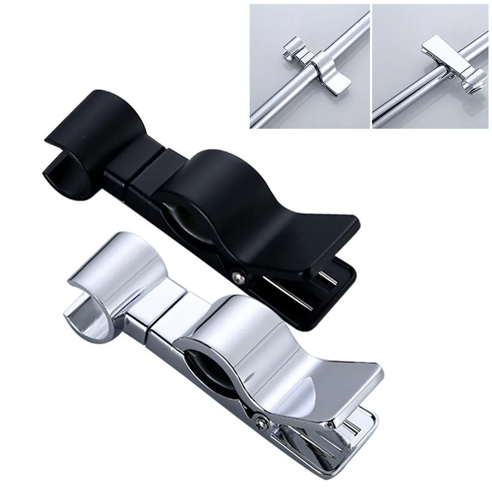 

Universal Punch Free Shower Head Holder Hotel Storage Bracket Anti Rust Clip On Home Bathroom Non Slip Space Saving Zinc Alloy