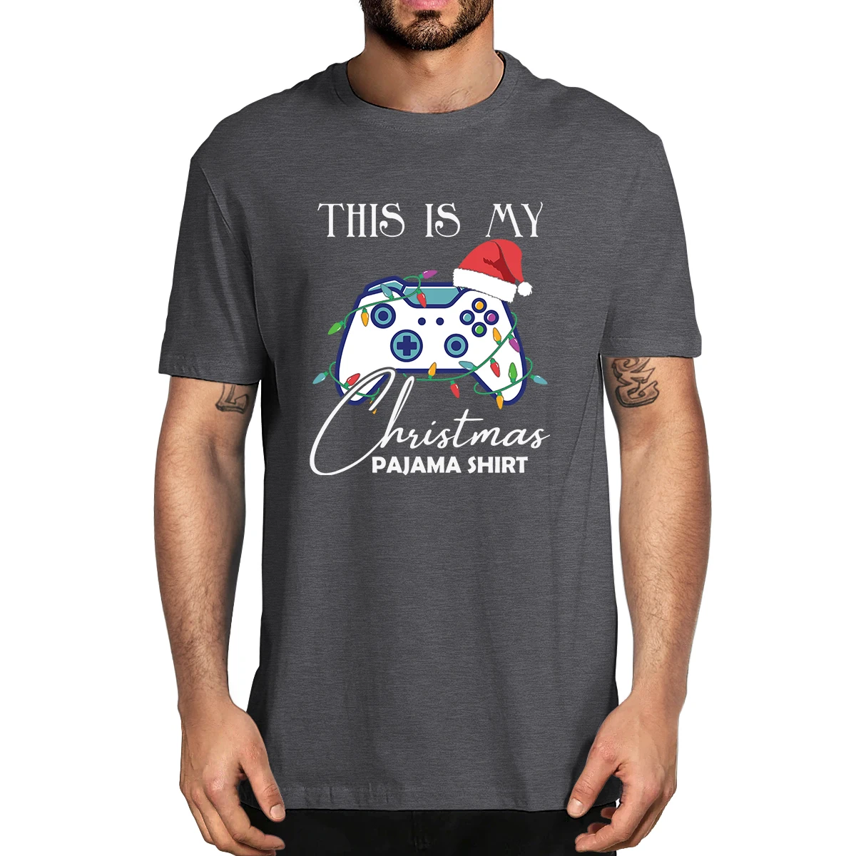 

100% Cotton This Is My Christmas Pajama Funny Gamer Summer Men's Novelty T-Shirt Women Casual Streetwear Harajuku Gamers Tee