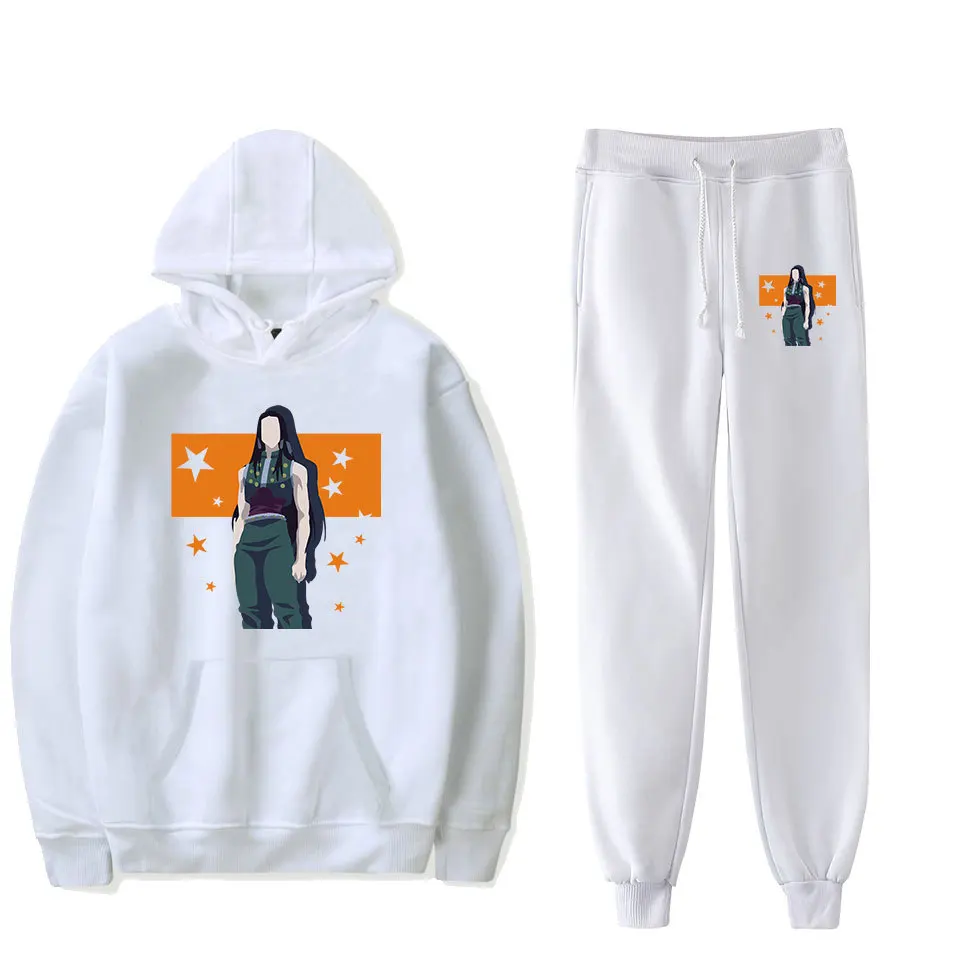 

Anime Hunter X Hunter Hisoka Tracksuit Men Sets Fashion Sporting Suit Hooded Sweatshirt +Sweatpants Mens Clothing 2 Pieces Set