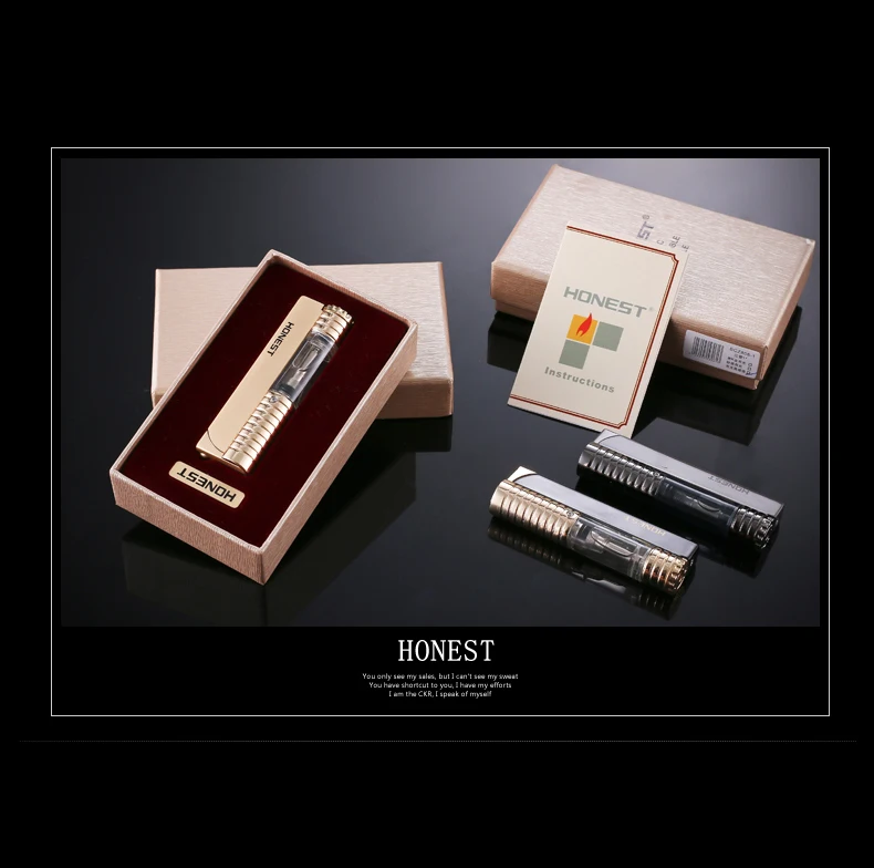 HONEST Подлинная творческая личность наружная сигарная Зажигалка надувная металлическая зажигалка ветрозащитные зажигалки аксессуары для курения