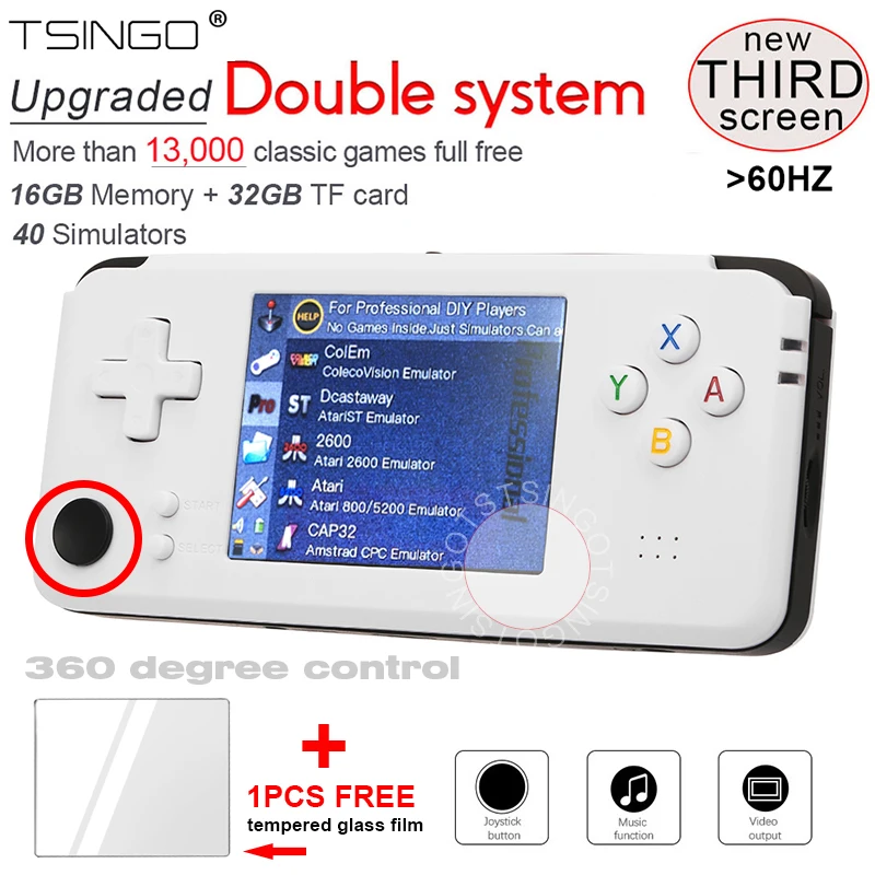 TSINGO RGP 3,0 дюймов 60 Гц Ретро игровая консоль LINUX двойная система 30 эмуляторов 13000 Ретро игры RetroFW Ретро ручной игровой плеер