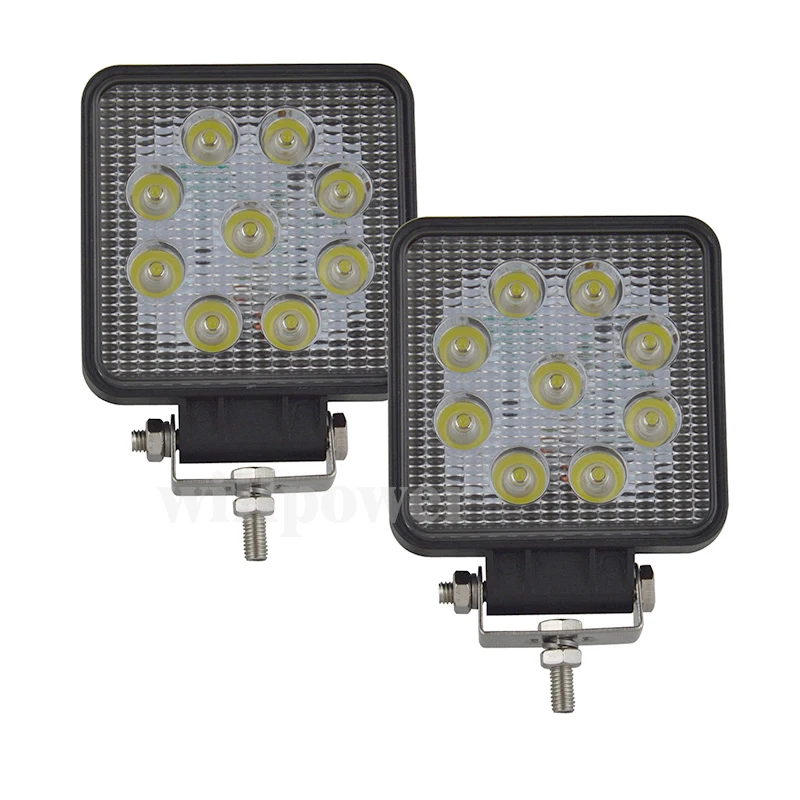 27w Spot Beam Square SKYWORLD 2 шт. " дюймов 18 Вт 27 Вт 48 Вт внедорожная точечная Светодиодная рабочая лампа прожектор светильник бар для автомобиля 4WD грузовик Трактор Лодка прицеп 4x4 внедорожник ATV - Цвет: 27w Spot Beam Square