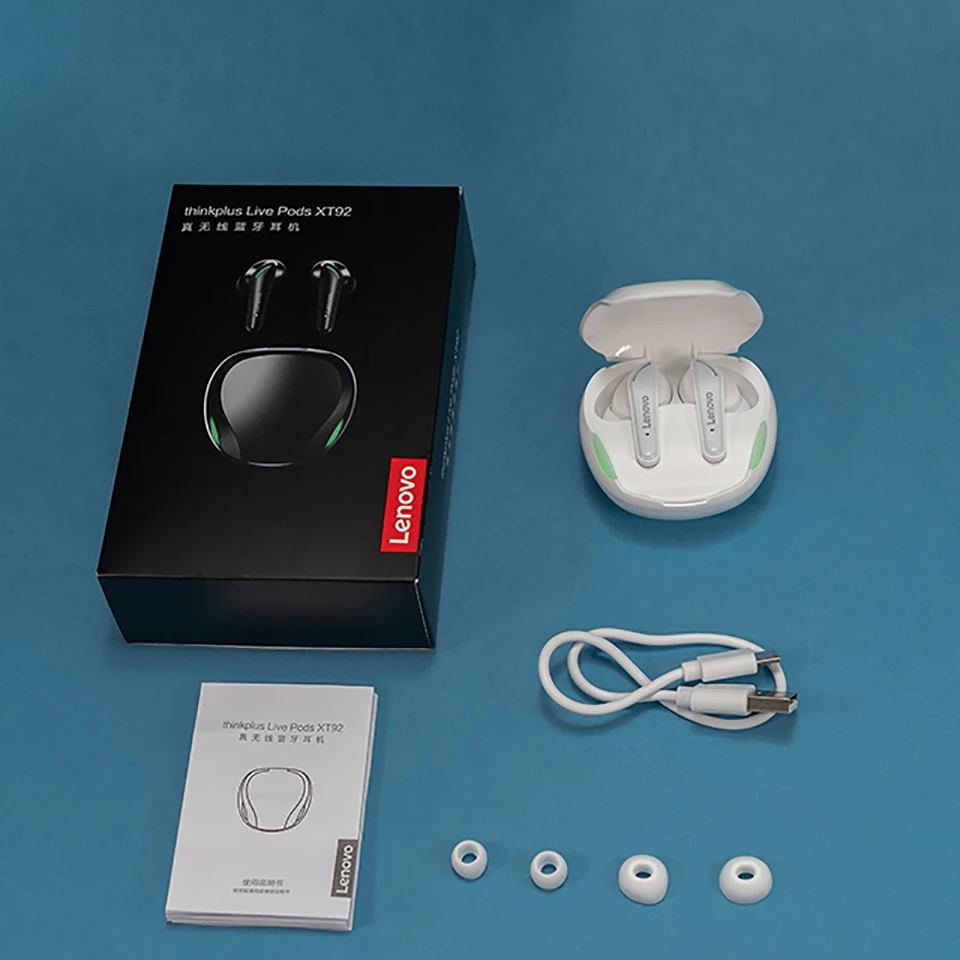 

Lenovo XT92 TWS Wireless Bluetooth 5.1 Headsets With Microphone Stereo Headphone Touch Control Noise Cancelling Gaming Earbuds