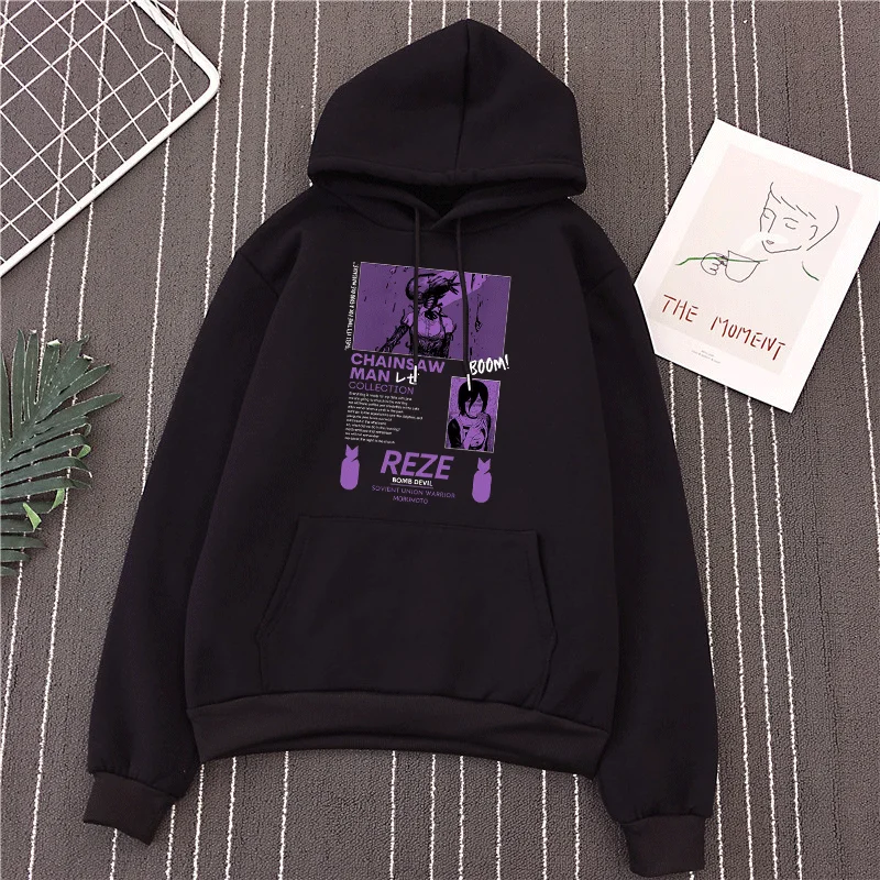 

Chainsaw Man Reze Japan Anime Printed hoodie women Manga Graphic Funny Cartoon Pochita Makima Sweatshirt Unisex Tops pullover