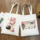 Сумка для покупок Kawaii Dear In The Franxx Zero TWO Japan аниме, сумка через плечо, повседневная сумка для покупок, Женская Холщовая Сумка