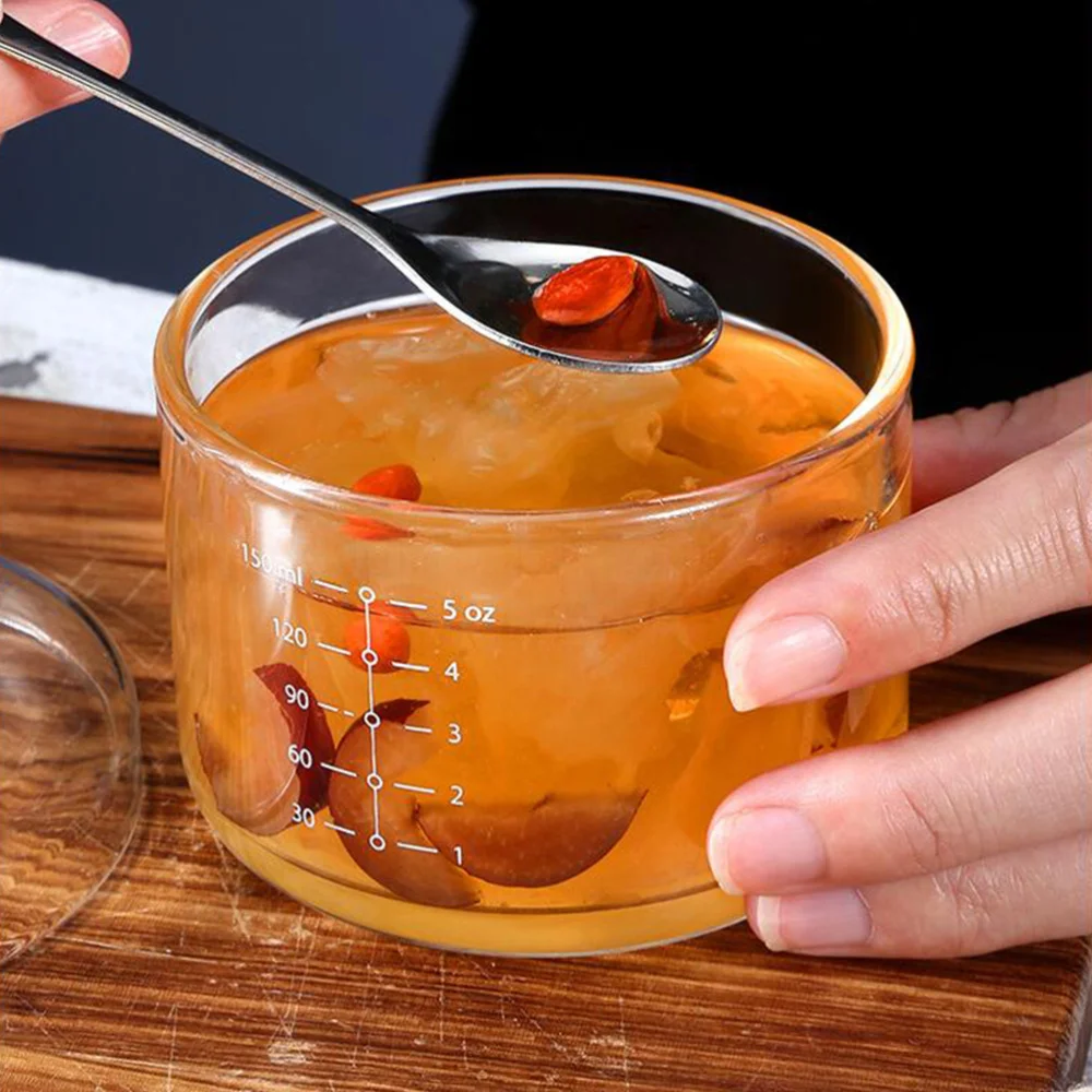 

1 Pc High Temperature Resistant Household Steamed Egg Bowl Stew Pot (Transparent Color)