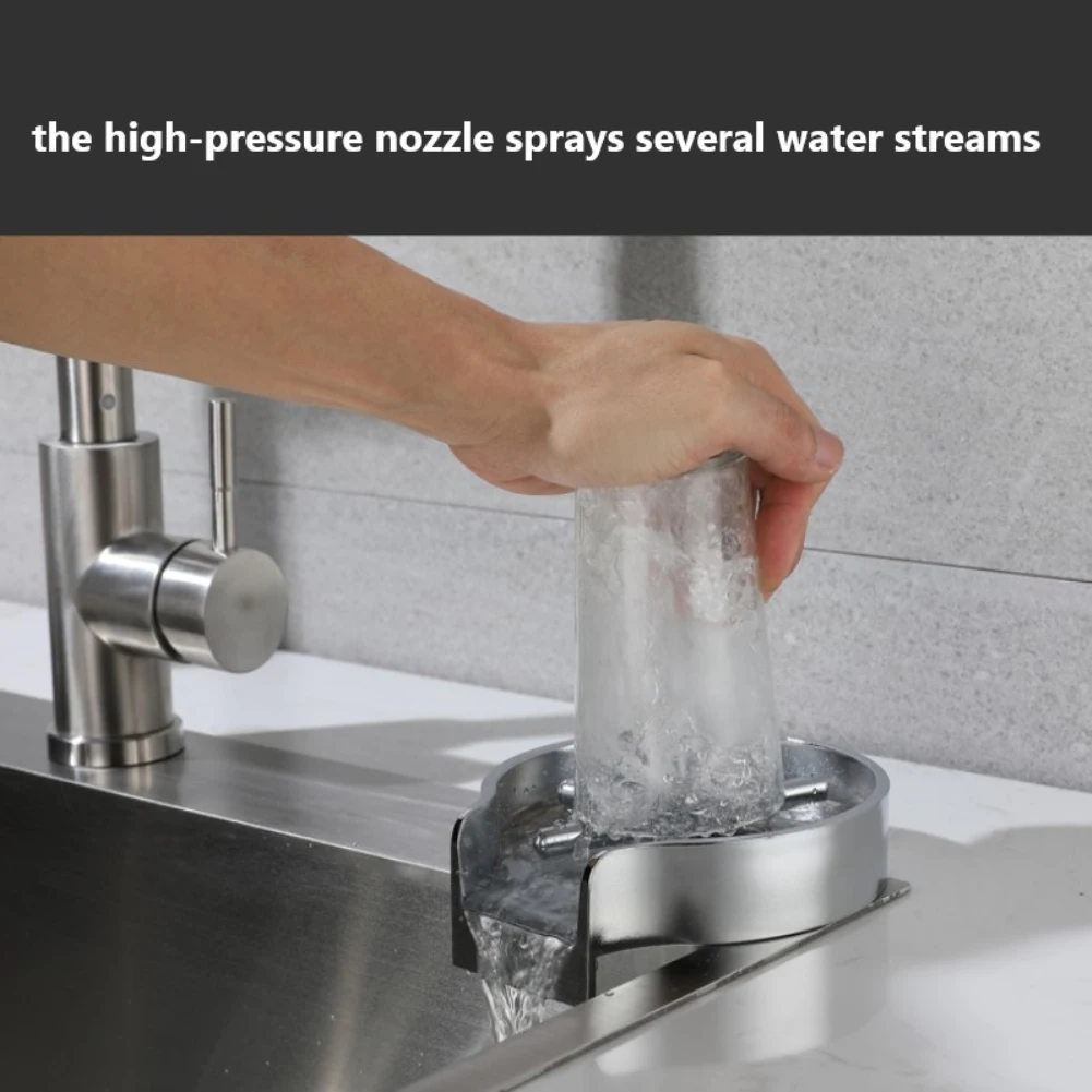 

Bar Counter Cup Washer Copper Stainless Steel Automatic Spray Washing High Pressure Sink Coffee Shop Milk Tea Bar Commercial