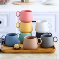 macaron ceramic mug matte northern european coffee milk latte cup tumbler cups creative big belly cup drinkware household gift