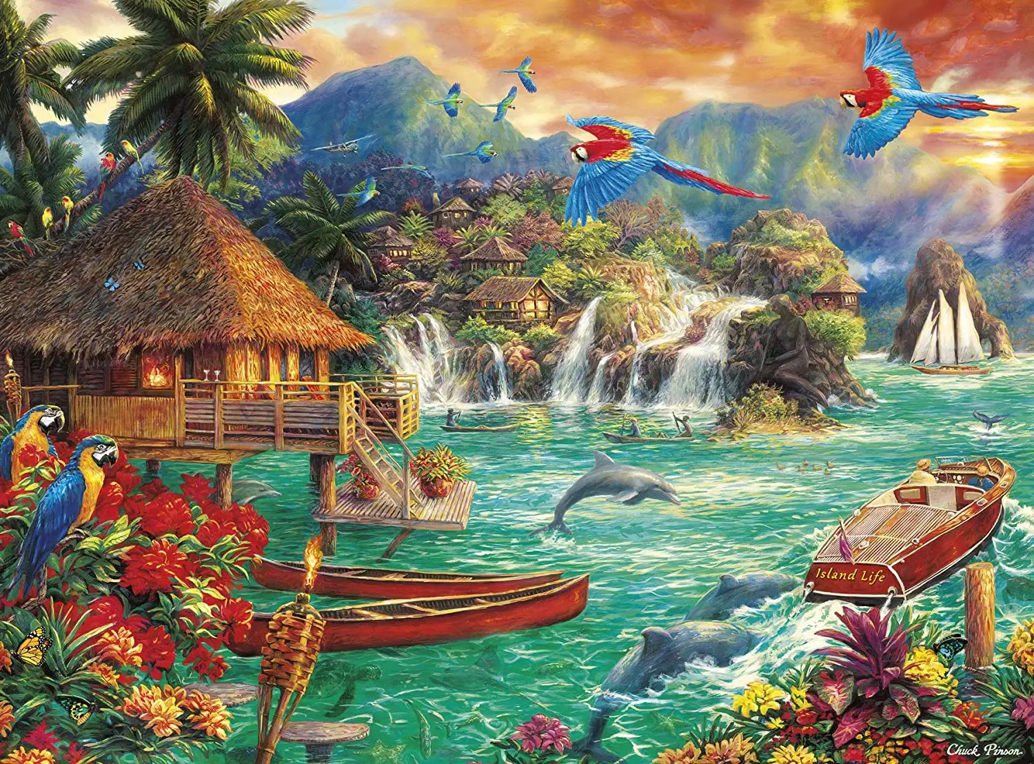 Island Life1000 Piece Jigsaw Puzzle EducationalToys Learning Toys for Children Educational Toys Homeschool Supplies Educational