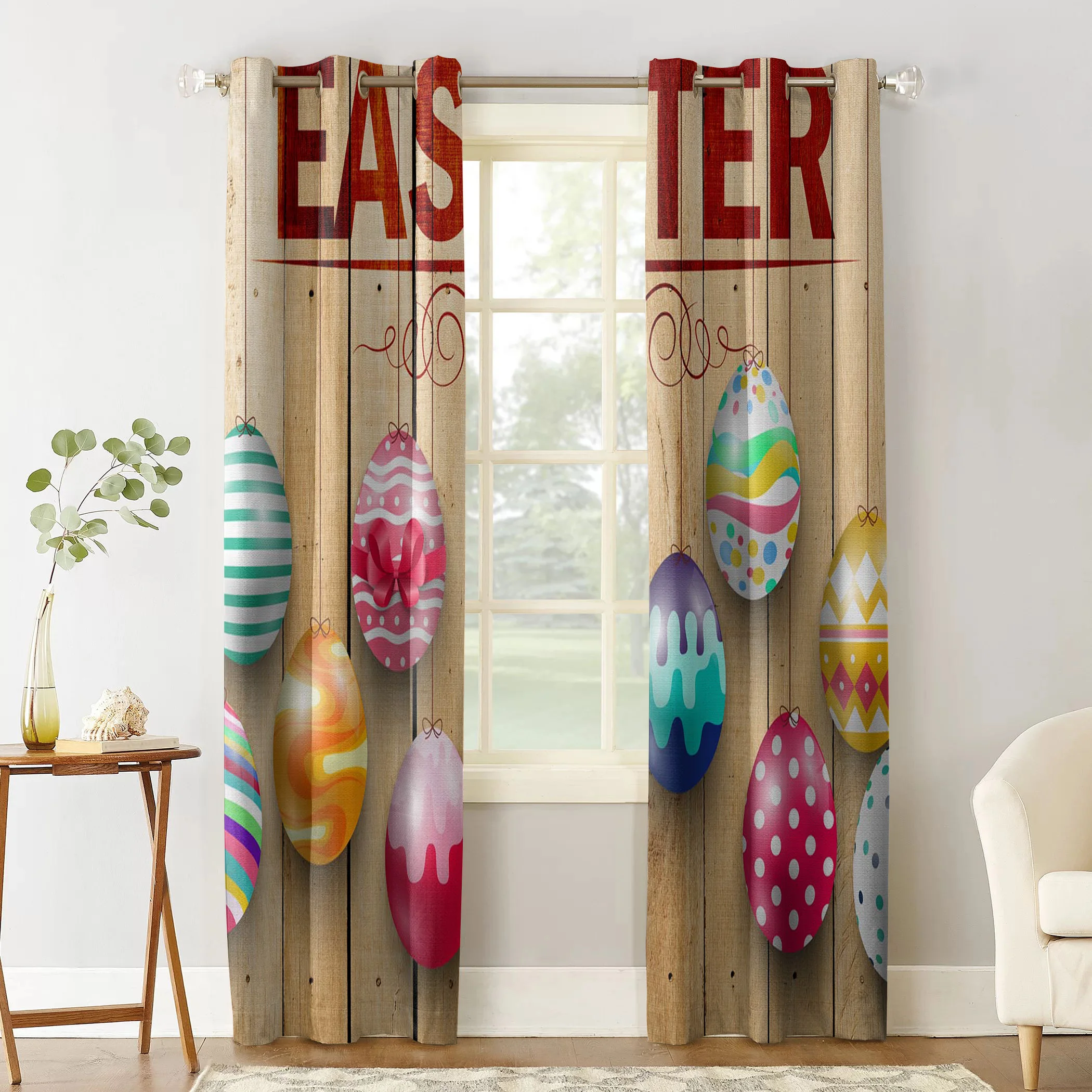 Пасхальные яйца весенние деревянные украшения для дома занавески s бытовые
