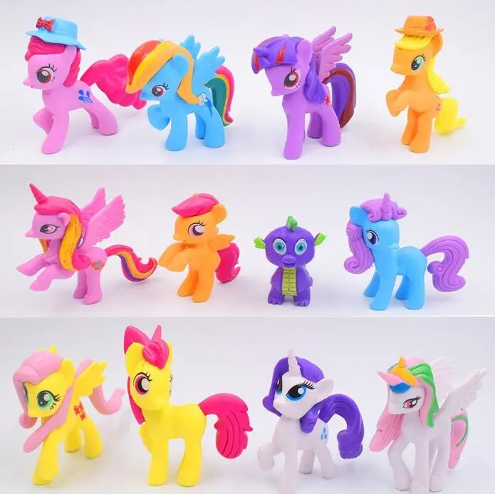 12 шт./компл. 7 см со шляпой мой милый ПВХ с милым маленьким ponis лошадь игрушки
