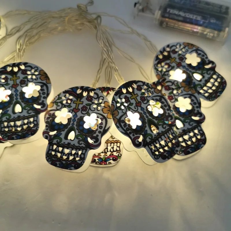 Светодиодный светильник для Хэллоуина с черепом 4 5 м 30 светодиодный мигающим