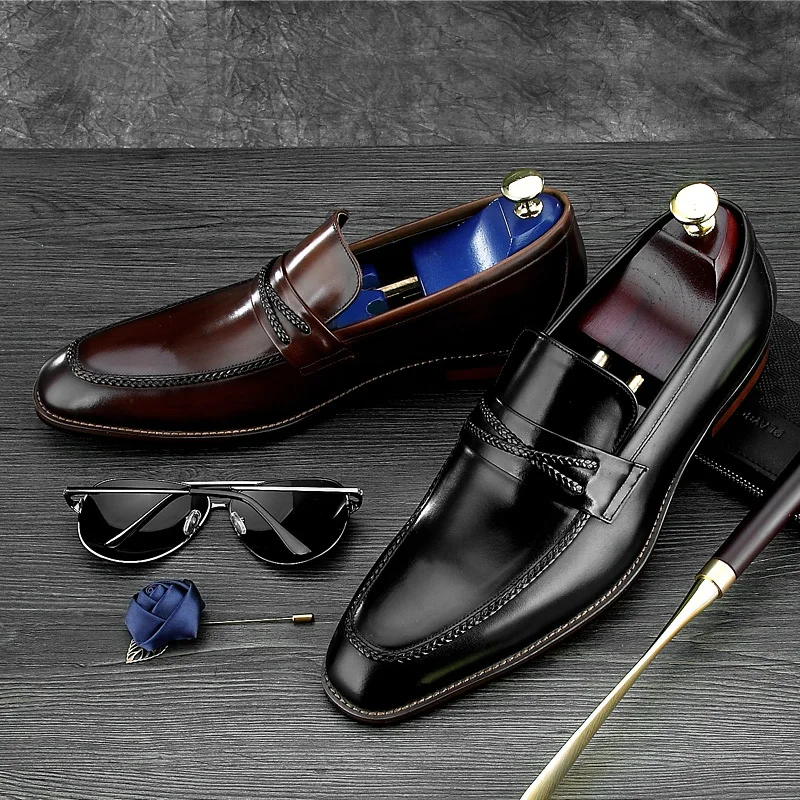 JOSHBERG/Лидирующий бренд Мужская обувь свадебные туфли из коровьей кожи Цвет Черный