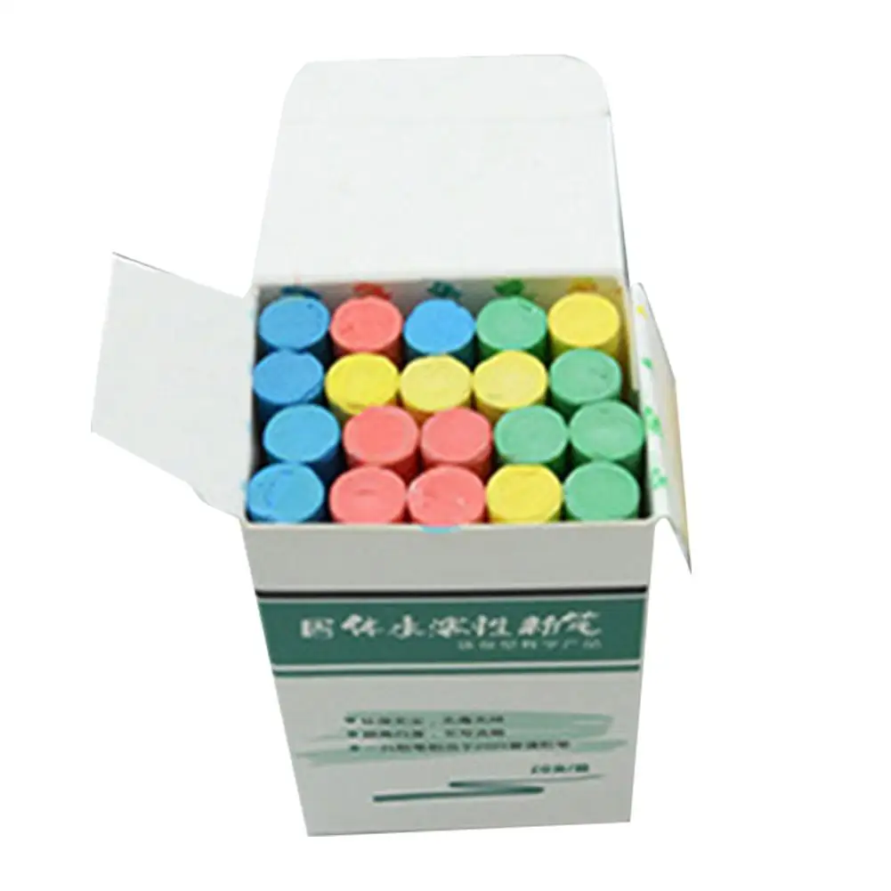 Беспыльной белый мел однотонные 20 Цвет мелки для рисования доска маркер детские