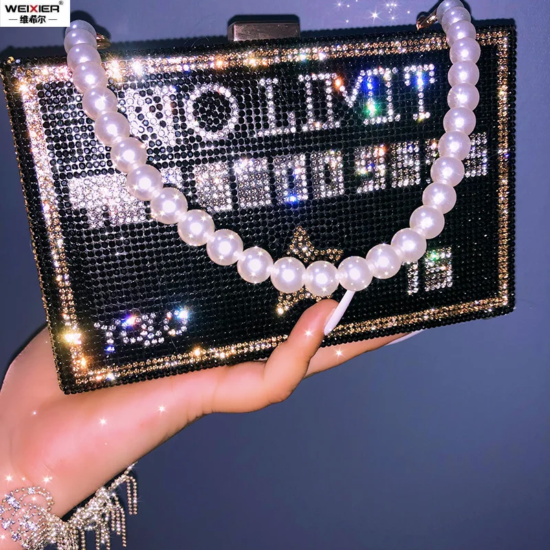 

Bling Money Purses and Handbags for Women Luxury Designer Rhinestone Diamond Evening Clutch Bag for Wedding Party ZD2101