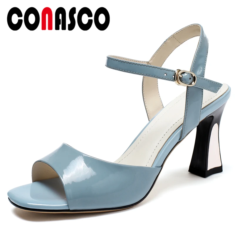 

CONASCO новые летние женские босоножки из натуральной кожи женские туфли-лодочки в европейском стиле Стиль; Элегантная модная обувь, повседнев...
