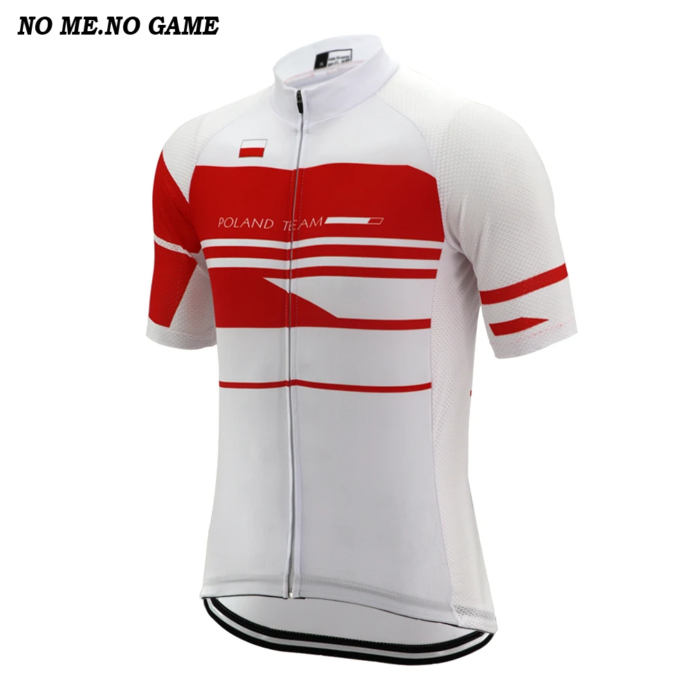 Poland team men's white pro cycling jersey road bicycle racing clothes mtb bike Jersey summer clothing NO ME GAME | Спорт и
